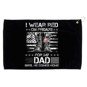 I Wear Red On Friday For My Dad Combat Boots Veteran Day Grommeted Golf Towel