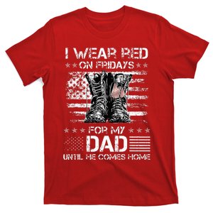 I Wear Red On Friday For My Dad Combat Boots Veteran Day T-Shirt