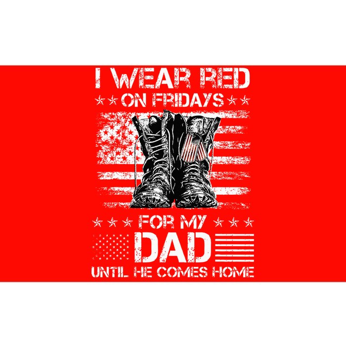 I Wear Red On Friday For My Dad Combat Boots Veteran Day Bumper Sticker