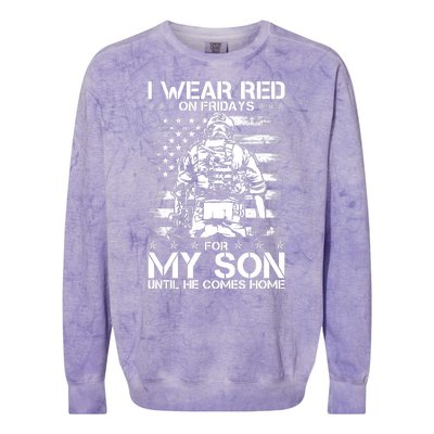 I Wear Red On Fridays For My Son Until He Comes Home Colorblast Crewneck Sweatshirt