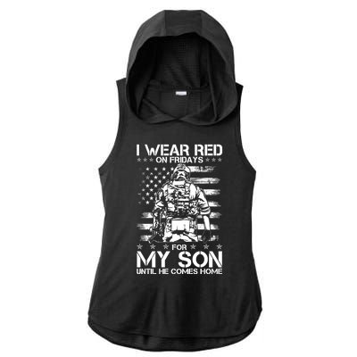 I Wear Red On Fridays For My Son Until He Comes Home Ladies PosiCharge Tri-Blend Wicking Draft Hoodie Tank