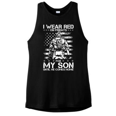 I Wear Red On Fridays For My Son Until He Comes Home Ladies PosiCharge Tri-Blend Wicking Tank