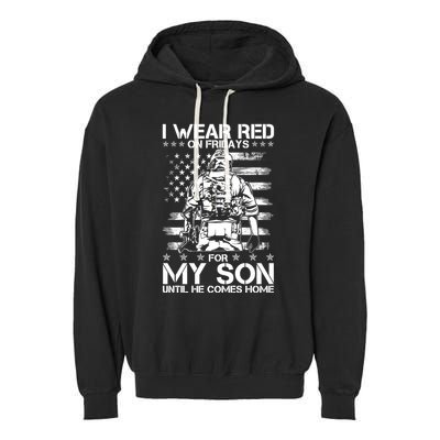 I Wear Red On Fridays For My Son Until He Comes Home Garment-Dyed Fleece Hoodie