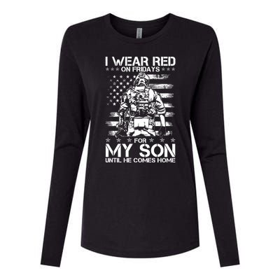 I Wear Red On Fridays For My Son Until He Comes Home Womens Cotton Relaxed Long Sleeve T-Shirt