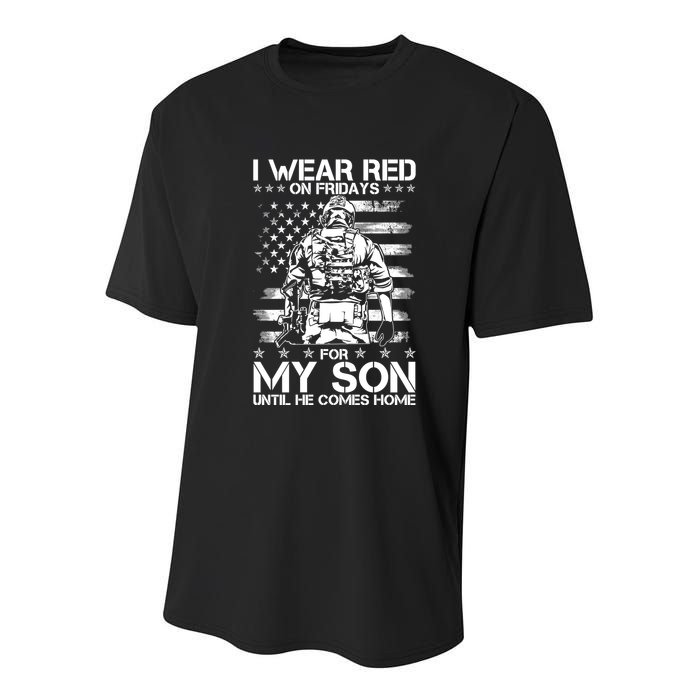 I Wear Red On Fridays For My Son Until He Comes Home Youth Performance Sprint T-Shirt