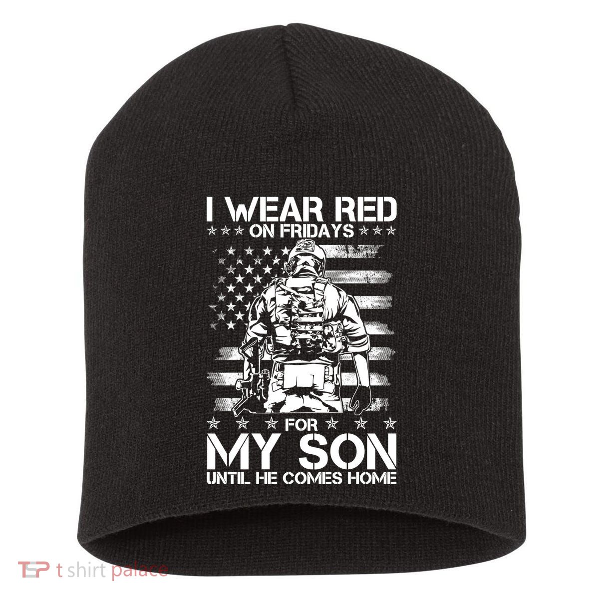 I Wear Red On Fridays For My Son Until He Comes Home Short Acrylic Beanie