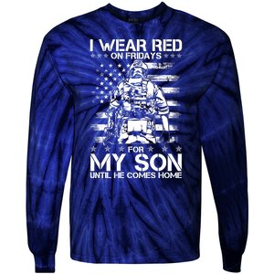 I Wear Red On Fridays For My Son Until He Comes Home Tie-Dye Long Sleeve Shirt