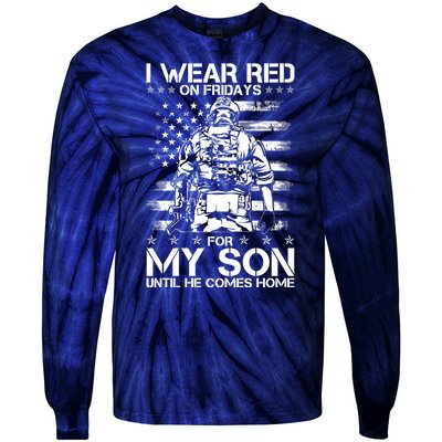 I Wear Red On Fridays For My Son Until He Comes Home Tie-Dye Long Sleeve Shirt