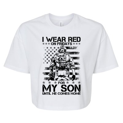 I Wear Red On Fridays For My Son Until He Comes Home Bella+Canvas Jersey Crop Tee