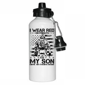 I Wear Red On Fridays For My Son Until He Comes Home Aluminum Water Bottle