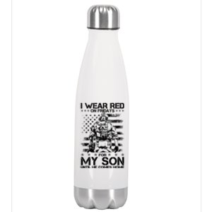 I Wear Red On Fridays For My Son Until He Comes Home Stainless Steel Insulated Water Bottle