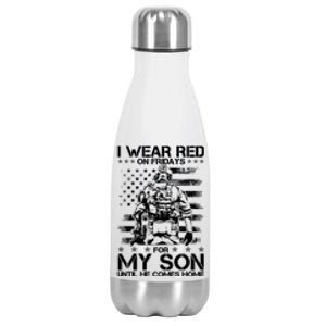 I Wear Red On Fridays For My Son Until He Comes Home Stainless Steel Insulated Water Bottle