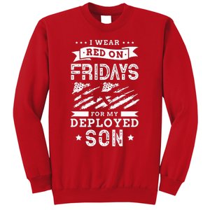 I Wear Red On Fridays For My Deployed Son Soldier Mom Sweatshirt