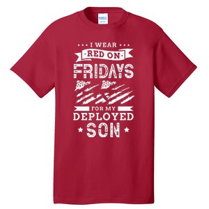 I Wear Red On Fridays For My Deployed Son Soldier Mom Tall T-Shirt