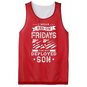 I Wear Red On Fridays For My Deployed Son Soldier Mom Mesh Reversible Basketball Jersey Tank