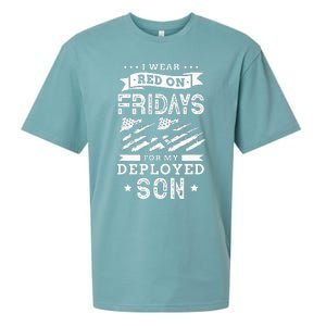 I Wear Red On Fridays For My Deployed Son Soldier Mom Sueded Cloud Jersey T-Shirt