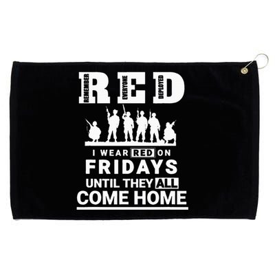 I Wear Red On Fridays Until They All Come Home Grommeted Golf Towel