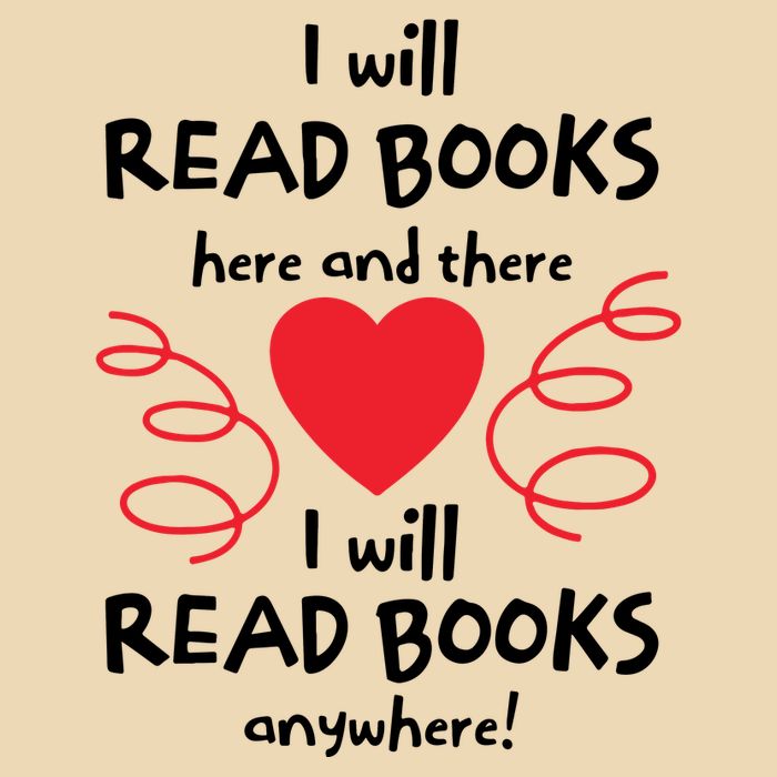 I Will Read Books Here And There I Will Read Books Anywhere Drawstring Bag