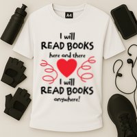 I Will Read Books Here And There I Will Read Books Anywhere Performance Shirt