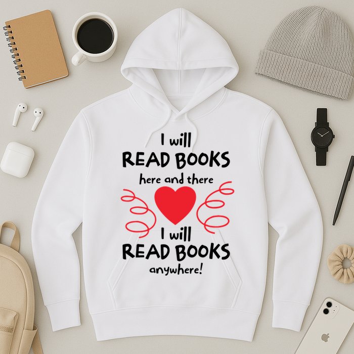 I Will Read Books Here And There I Will Read Books Anywhere Hoodie