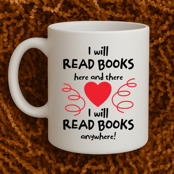 I Will Read Books Here And There I Will Read Books Anywhere Mug