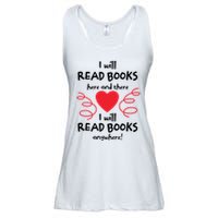 I Will Read Books Here And There I Will Read Books Anywhere Ladies Essential Flowy Tank