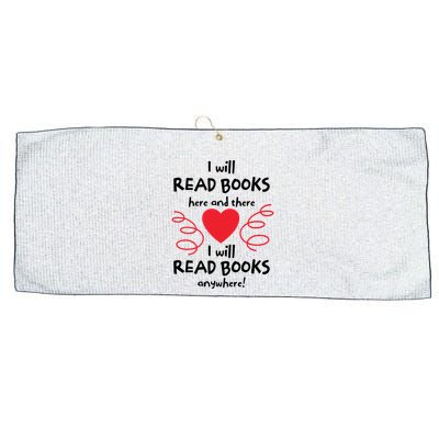 I Will Read Books Here And There I Will Read Books Anywhere Large Microfiber Waffle Golf Towel