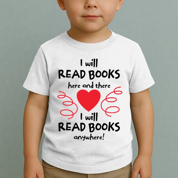 I Will Read Books Here And There I Will Read Books Anywhere Toddler T-Shirt