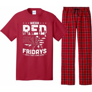 I Wear Red On Fridays Until They Come Home Duty US Military Pajama Set