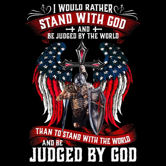 I Would Rather Stand With God And Be Judged By The World Drawstring Bag
