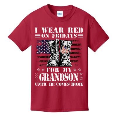 I Wear Red On Fridays For My GRANDSON Until He Comes Home Kids T-Shirt