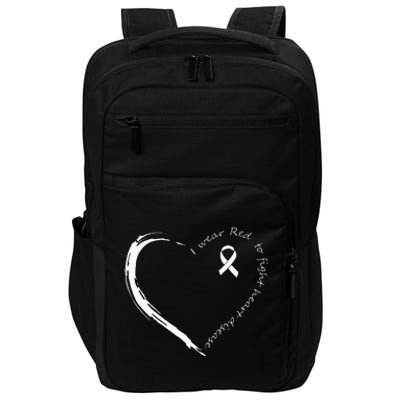 I Wear Red To Fight Heart Disease Awareness Impact Tech Backpack