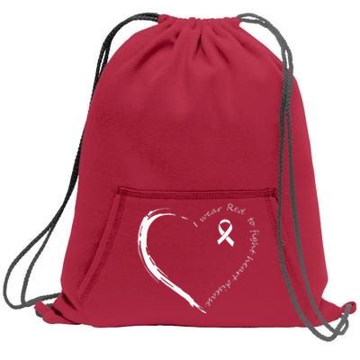 I Wear Red To Fight Heart Disease Awareness Sweatshirt Cinch Pack Bag