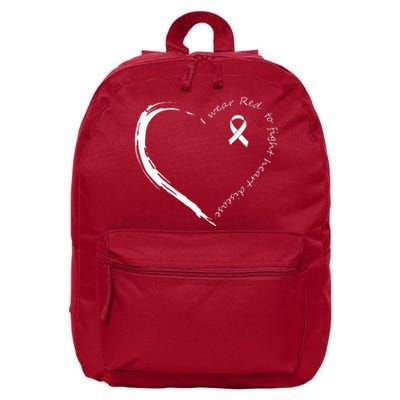 I Wear Red To Fight Heart Disease Awareness 16 in Basic Backpack