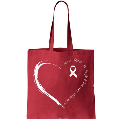 I Wear Red To Fight Heart Disease Awareness Tote Bag