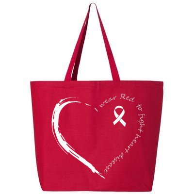 I Wear Red To Fight Heart Disease Awareness 25L Jumbo Tote