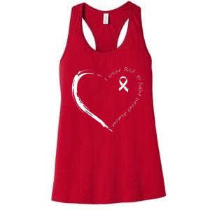 I Wear Red To Fight Heart Disease Awareness Women's Racerback Tank