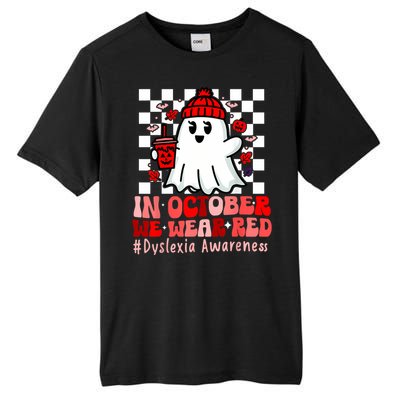 I Wear Red Dyslexia Awareness Month Ghost Halloween Tall Fusion ChromaSoft Performance T-Shirt