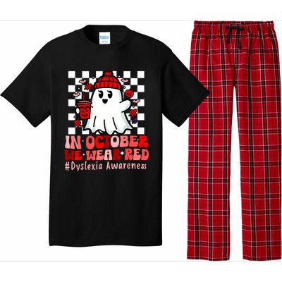 I Wear Red Dyslexia Awareness Month Ghost Halloween Pajama Set