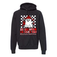 I Wear Red Dyslexia Awareness Month Ghost Halloween Premium Hoodie