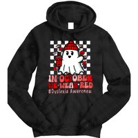 I Wear Red Dyslexia Awareness Month Ghost Halloween Tie Dye Hoodie