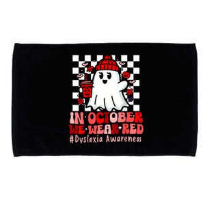 I Wear Red Dyslexia Awareness Month Ghost Halloween Microfiber Hand Towel