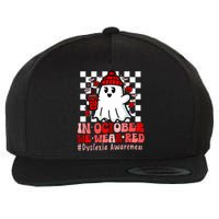 I Wear Red Dyslexia Awareness Month Ghost Halloween Wool Snapback Cap