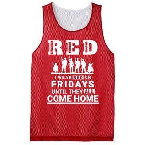 I Wear Red On Fridays Until They All Come Home Mesh Reversible Basketball Jersey Tank