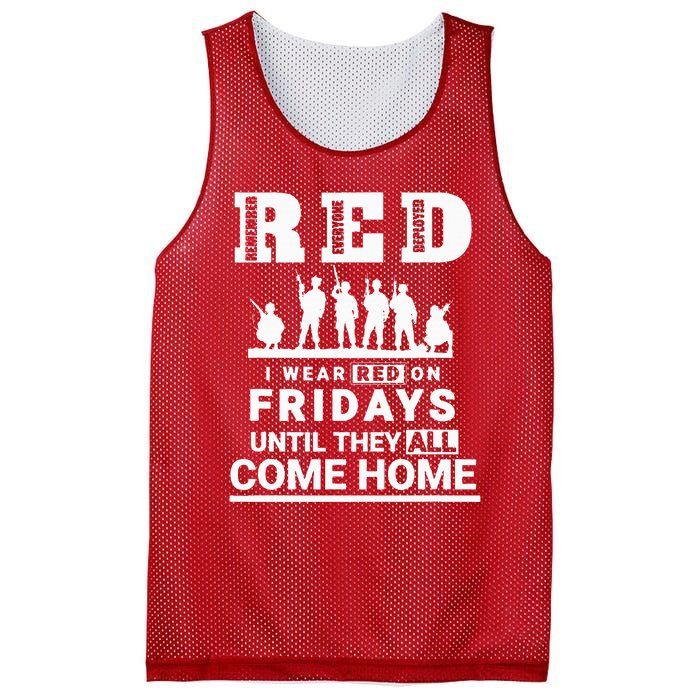 I Wear Red On Fridays Until They All Come Home Mesh Reversible Basketball Jersey Tank