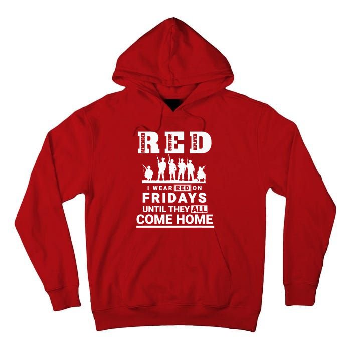 I Wear Red On Fridays Until They All Come Home Tall Hoodie