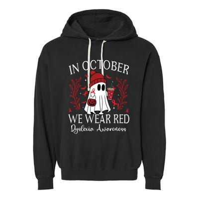 I Wear Red Dyslexia Awareness Month Dyslexia Garment-Dyed Fleece Hoodie