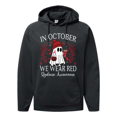 I Wear Red Dyslexia Awareness Month Dyslexia Performance Fleece Hoodie