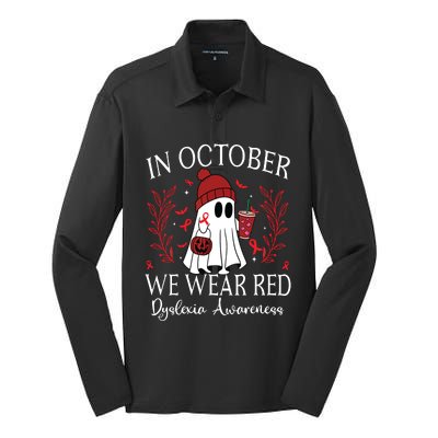 I Wear Red Dyslexia Awareness Month Dyslexia Silk Touch Performance Long Sleeve Polo