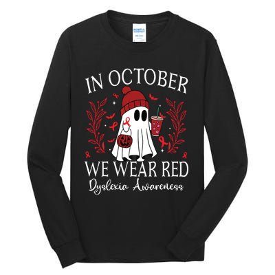 I Wear Red Dyslexia Awareness Month Dyslexia Tall Long Sleeve T-Shirt